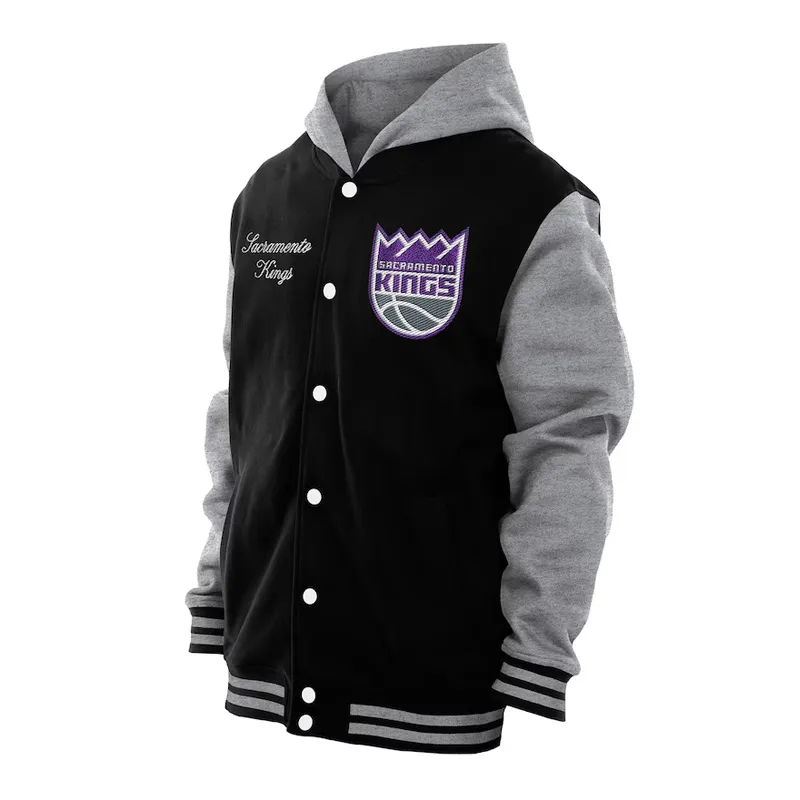 Throwback Prep Sacramento Kings Black Hoodie Jacket Throwback Prep Sacramento Kings Black Hoodie Jacket