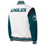 Throwback Warm Up Pitch Philadelphia Eagles Varsity Satin Jacket