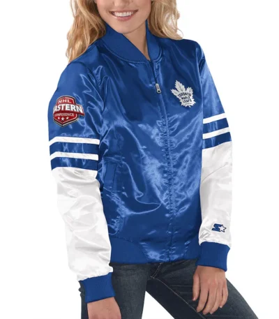 Tie Breaker Toronto Maple Leafs Blue and White Jacket