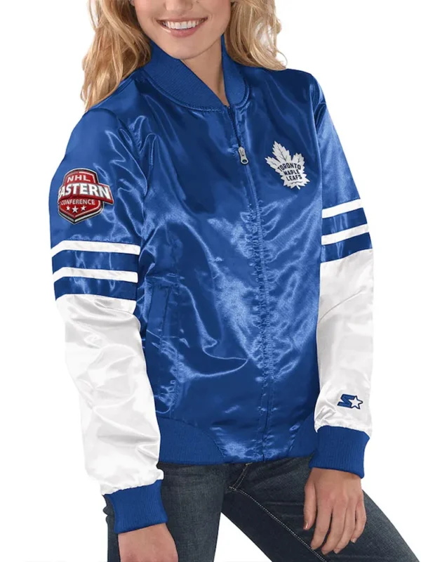 Tie Breaker Toronto Maple Leafs Blue and White Jacket