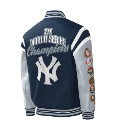NY Yankees Title Holder Navy and Satin Jacket