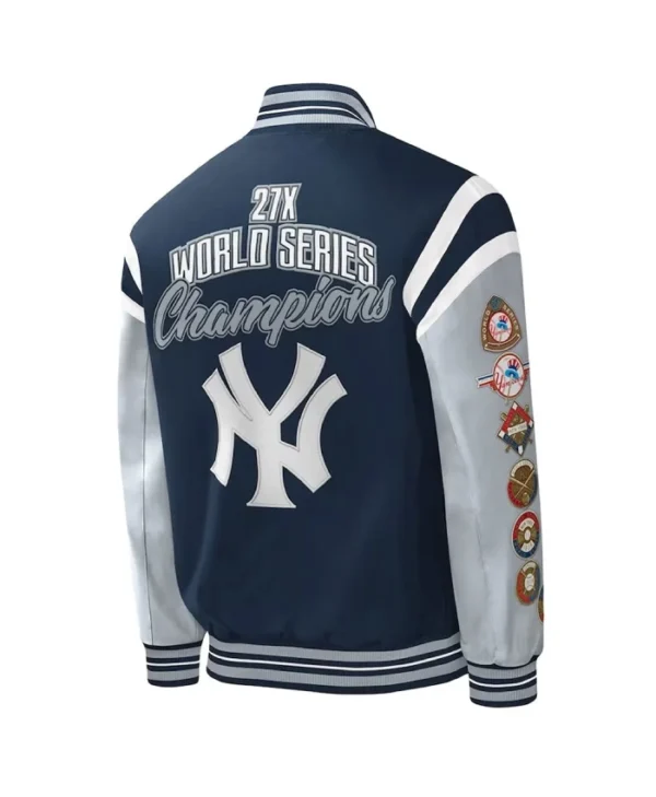 NY Yankees Title Holder Navy and Satin Jacket