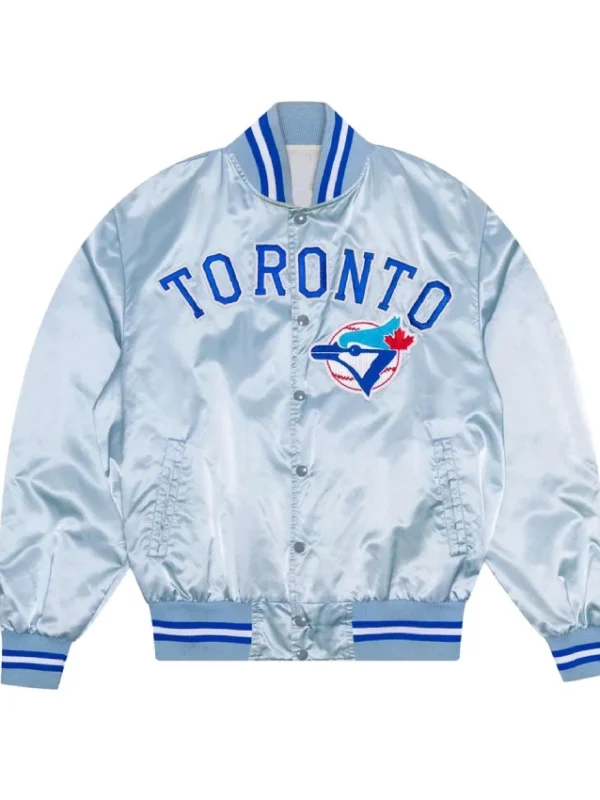 Toronto Blue Jays Baby Blue Varsity Satin Jacket