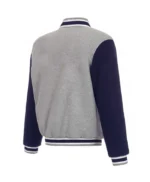 Toronto Blue Jays Gray and Navy Varsity Wool Jacket