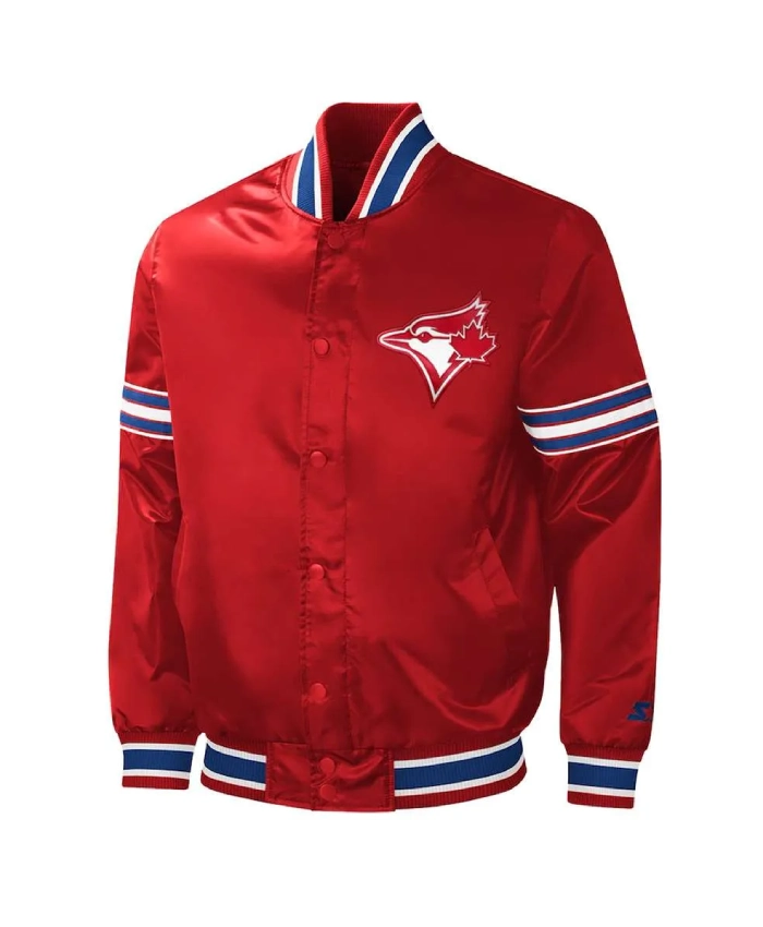 Toronto Blue Jays Red Canada Day Satin Jacket Toronto Blue Jays Red Canada Day Satin Jacket