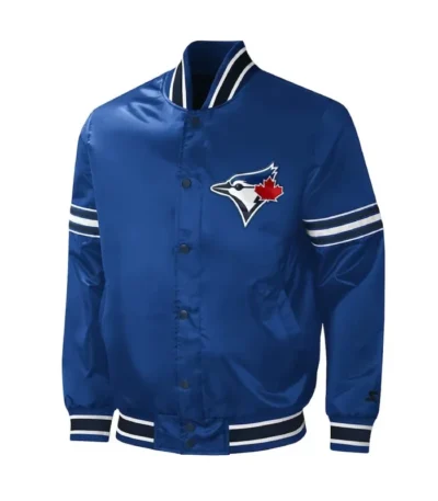 Toronto Blue Jays Royal Midfield Varsity Satin Jacket