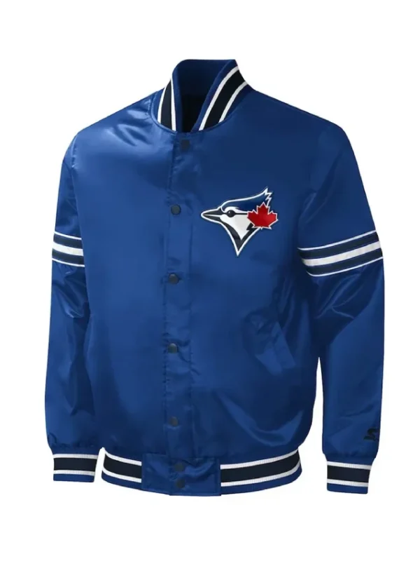 Toronto Blue Jays Royal Midfield Varsity Satin Jacket