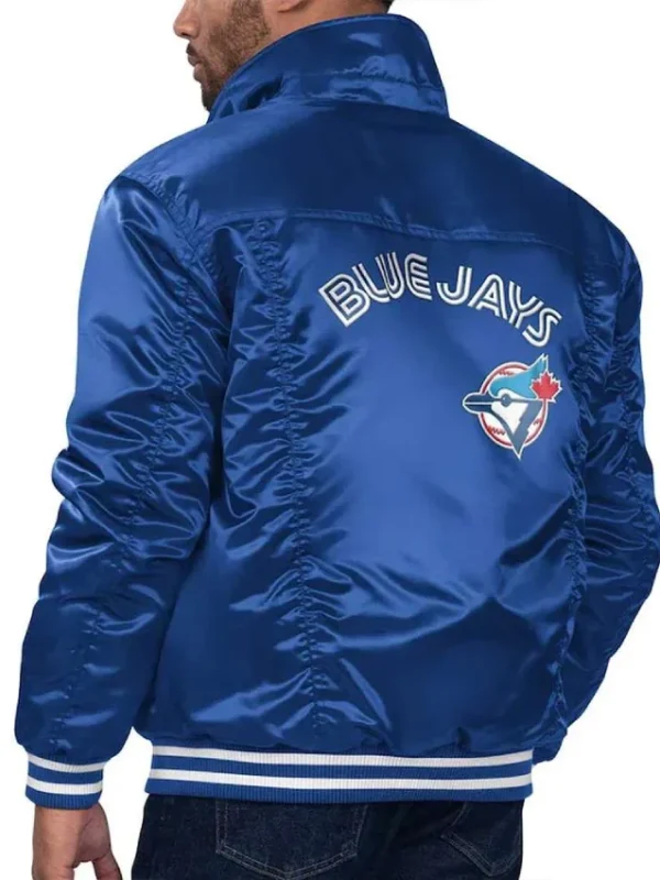 Toronto Blue Jays Royal Tab Trucker Satin Jacket