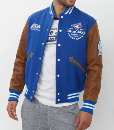 Toronto Blue Jays Varsity Blue and Brown Jacket