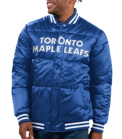 Toronto Maple Leafs Blue Bronx Bubble Jacket
