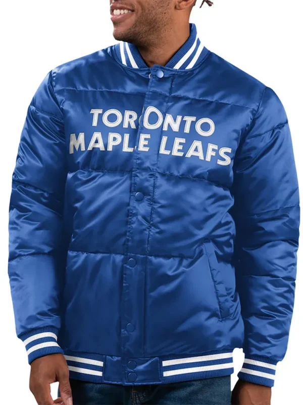 Toronto Maple Leafs Blue Bronx Bubble Jacket