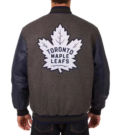 Toronto Maple Leafs Charcoal and Navy Varsity Jacket