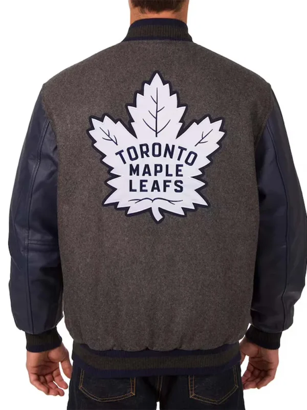 Toronto Maple Leafs Charcoal and Navy Varsity Jacket