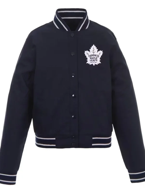 Toronto Maple Leafs Front-Hit Navy Poly-Twill Jacket
