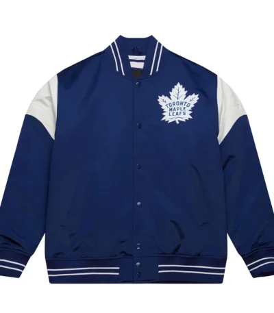 Toronto Maple Leafs Heavyweight Navy Satin Jacket