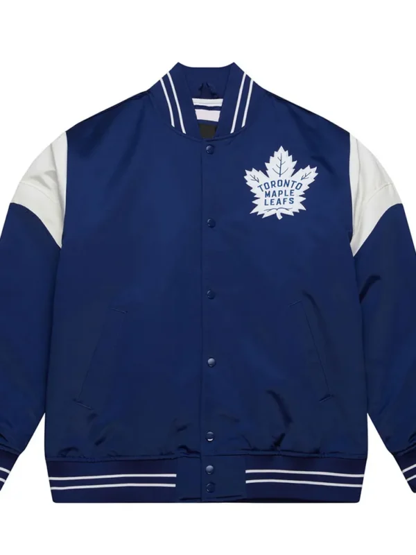 Toronto Maple Leafs Heavyweight Navy Satin Jacket