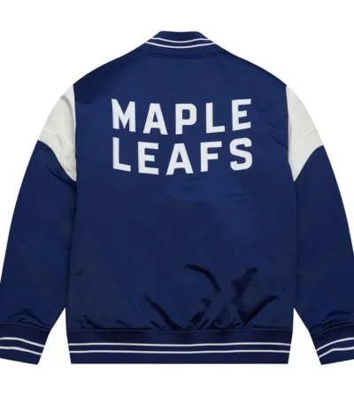 Toronto Maple Leafs Heavyweight Navy Satin Jacket