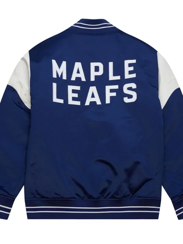 Toronto Maple Leafs Heavyweight Navy Satin Jacket