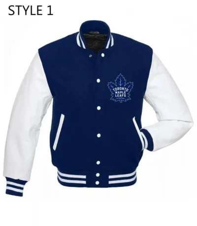 Toronto Maple Leafs NHL Letterman Blue and White Jacket