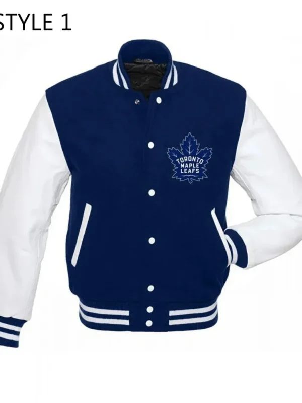 Toronto Maple Leafs NHL Letterman Blue and White Jacket