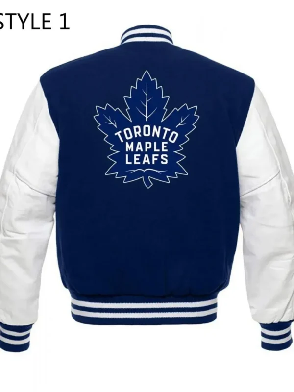 Toronto Maple Leafs NHL Letterman Blue and White Jacket