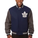 Toronto Maple Leafs Navy-Gray Varsity Wool Jacket