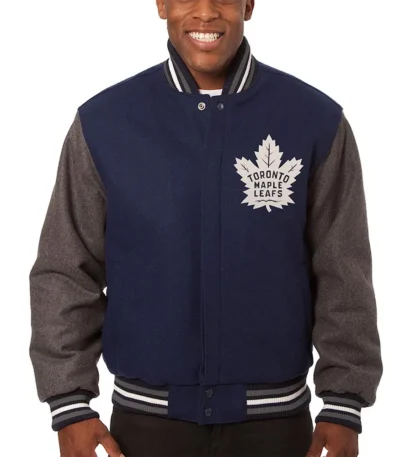Toronto Maple Leafs Navy-Gray Varsity Wool Jacket