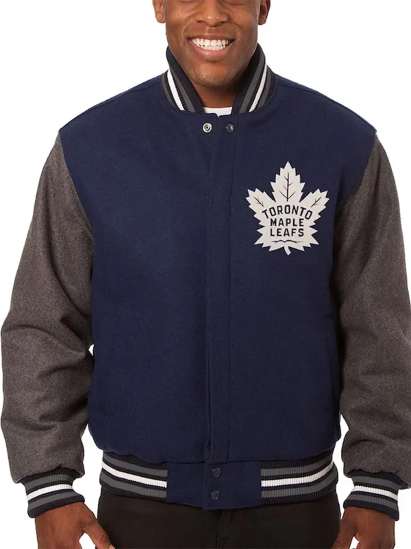 Toronto Maple Leafs Navy-Gray Varsity Wool Jacket