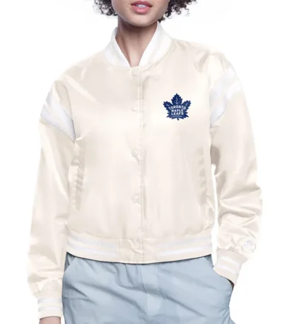 Toronto Maple Leafs Printed Logo Varsity Satin Jacket