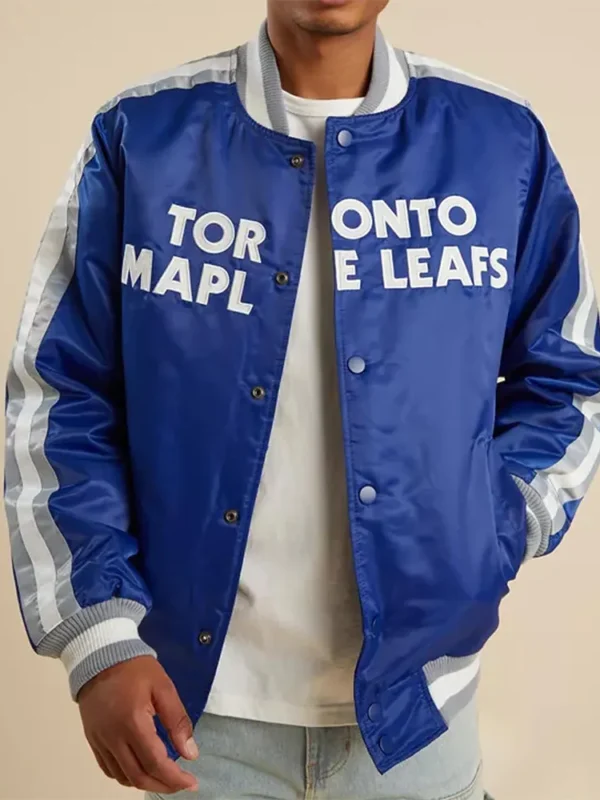 Toronto Maple Leafs Royal Blue Satin Varsity Jacket