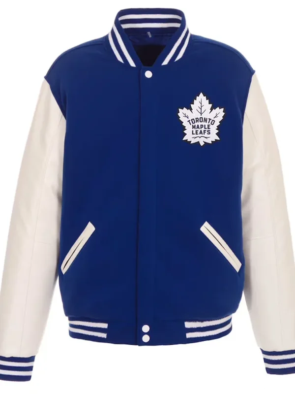 Toronto Maple Leafs Royal and White Varsity Jacket
