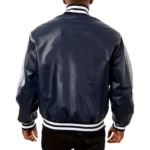Toronto Maple Leafs Varsity Navy Leather Jacket