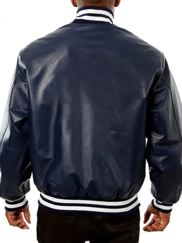 Toronto Maple Leafs Varsity Navy Leather Jacket