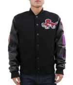 Toronto Raptors Black Letterman Jacket
