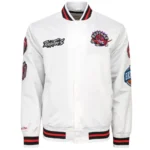 Toronto Raptors City Collection White Varsity Satin Jacket