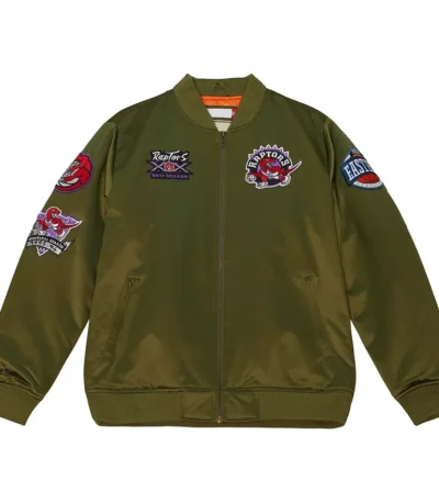Toronto Raptors Flight Green Satin Jacket