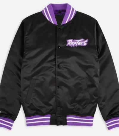 Toronto Raptors Heavyweight Black Satin Jacket