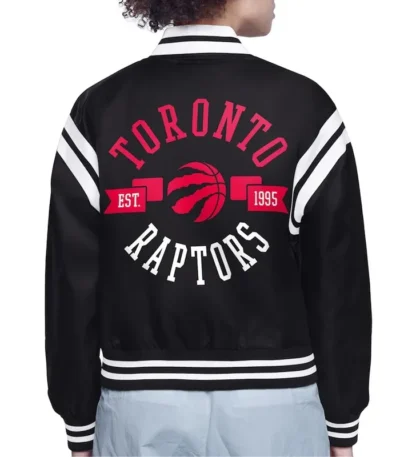Toronto Raptors Printed Logo Varsity Satin Jacket