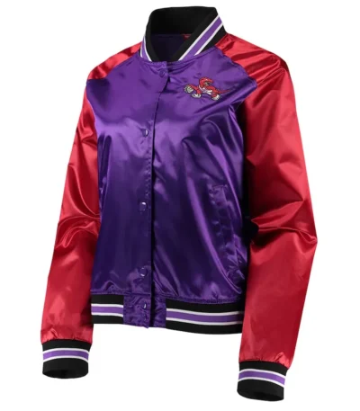 Toronto Raptors Purple and Red Satin Jacket