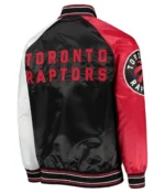 Toronto Raptors Reliever Raglan Black and Red Full-Snap Jacket
