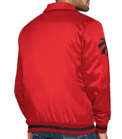 Toronto Raptors Stitch Applique Red Satin Jacket