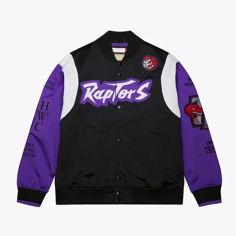 Toronto Raptors Team Origins Black Satin Jacket Toronto Raptors Team Origins Black Satin Jacket