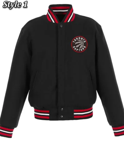Toronto Raptors Varsity Black Wool Jacket