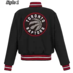 Toronto Raptors Varsity Black Wool Jacket