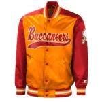 Tradition Tampa Bay Buccaneers Orange-Red Varsity Satin Jacket