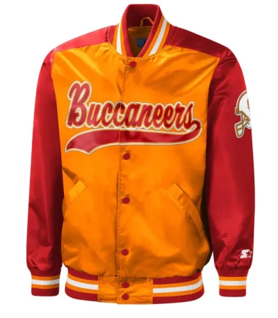 Tradition Tampa Bay Buccaneers Orange-Red Varsity Satin Jacket