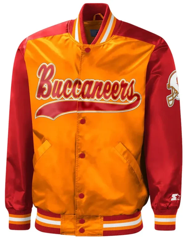 Tradition Tampa Bay Buccaneers Orange-Red Varsity Satin Jacket