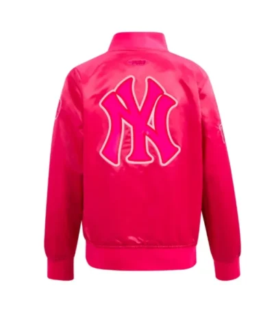 NY Yankees Triple Pink Satin Jacket