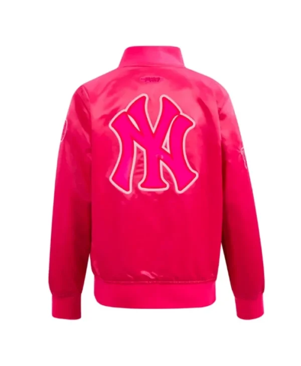 NY Yankees Triple Pink Satin Jacket