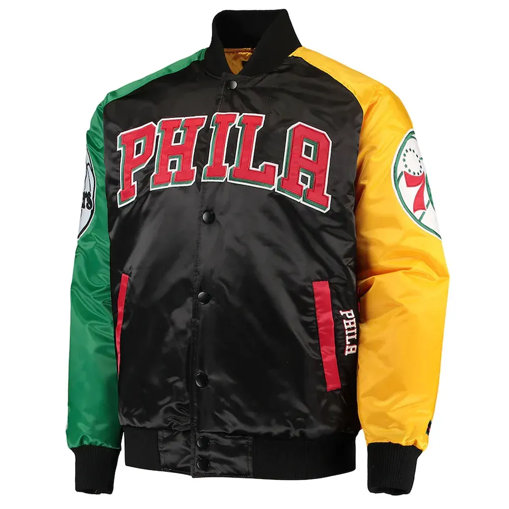 Ty Mopkins Philadelphia 76ers Satin Jacket Ty Mopkins Philadelphia 76ers Satin Jacket